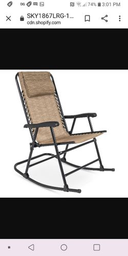 Foldable Zero Gravity Patio Rocking Lounge Chair


