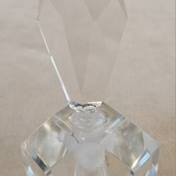 Perfume Dresser Bottle Vintage ART DECO heavy cut crystal glass dauber 5"