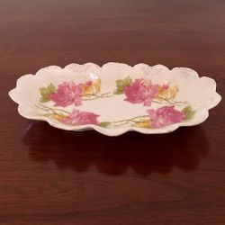 Vintage German Porcelain Floral Relish Dish 
