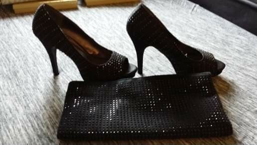 Heels with matching clutch