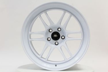 18X9.5 MST Suzuka Alpine White Wheels