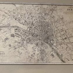 Large Paris Map Frame 