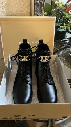NEW Michael Kors Black Combat Boots Size 9M