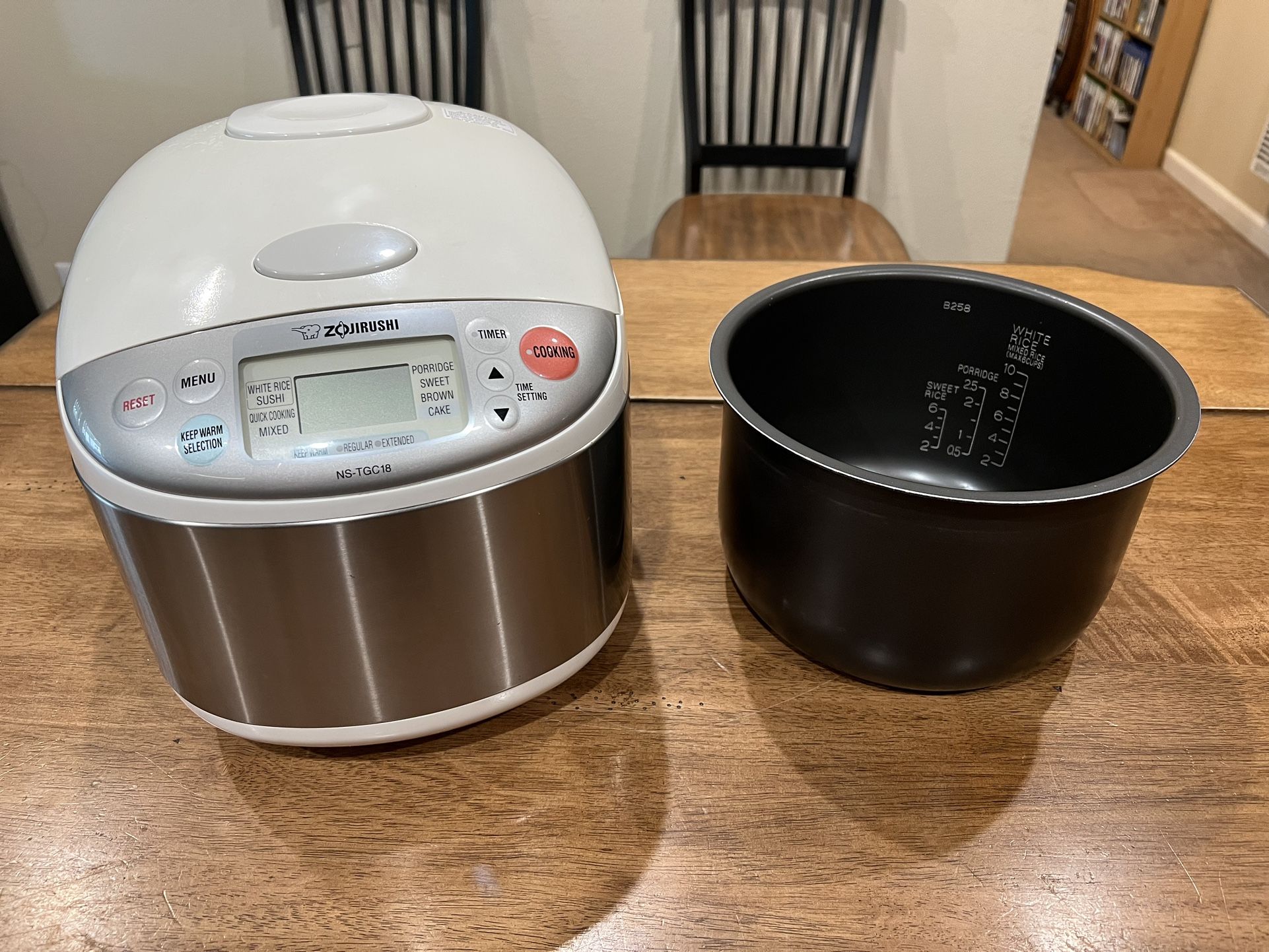 Zojirushi NS-TGC18 Rice Cooker Multi Menu Cooking Functions & Brown Rice Setting