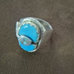 Men's Silver & Turquoise Ring