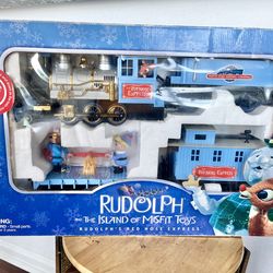 Rudolph Island Of Misfit Toys Red Nose Express Train Set Memory Lane Not working