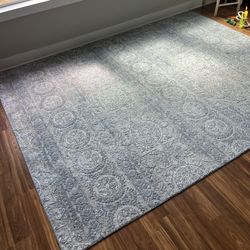 Bazaar Crystal Blue 8 ft. x 10 ft. Medallion Area Rug