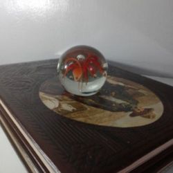 VINTAGE AVITA INC. CO - CRYSTAL/ GLASS PAPERWEIGHT 2.5"- V81