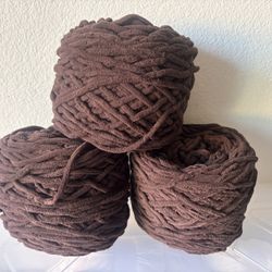 3 of New Skeins Blanket Yarn Chunky Crochet Milk Baby Velvet Soft Knitting 5.5oz Brown