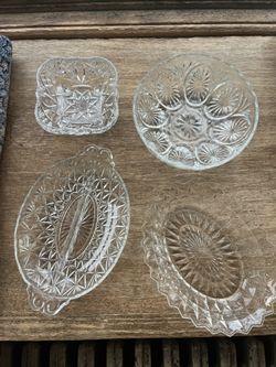 Crystal Serving Trays And Ash Trays