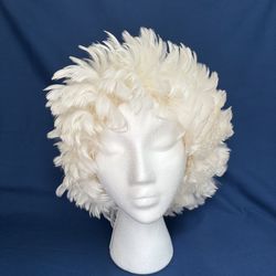 1960s Feather Hair Roller Cap / Curler Cover