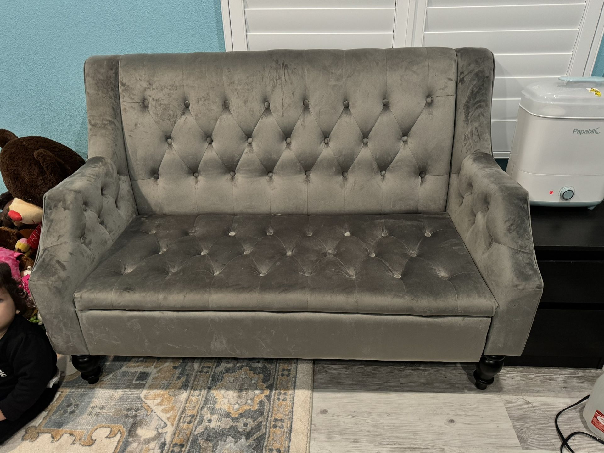 Grey Couch With Storage