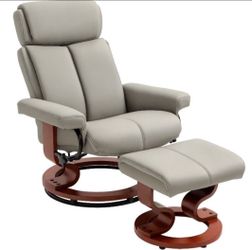 New In Box‼️ Gray Recliner Chair w/ Ottoman 360° Swivel w/ Matching Footrest
