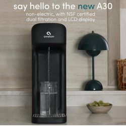 Avalon Countertop Water Filter System, NSF Certified Dual Filtration, Non Electric Dispenser with Drip Tray, Black