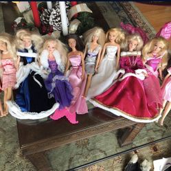 Lot Of 13 Barbies And Princesses Collectable Dolls + Accessories 