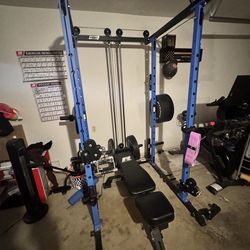 RitFit Squat Rack Power Cage Home Gym Package
