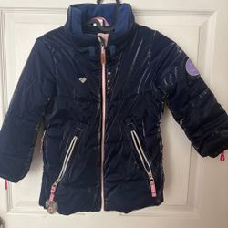Girls Navy Blue Puffer Winter Jacket