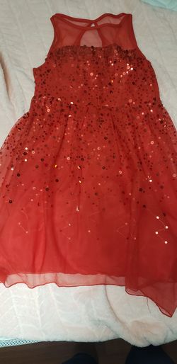 Red sequin fancy girl dress sz 14