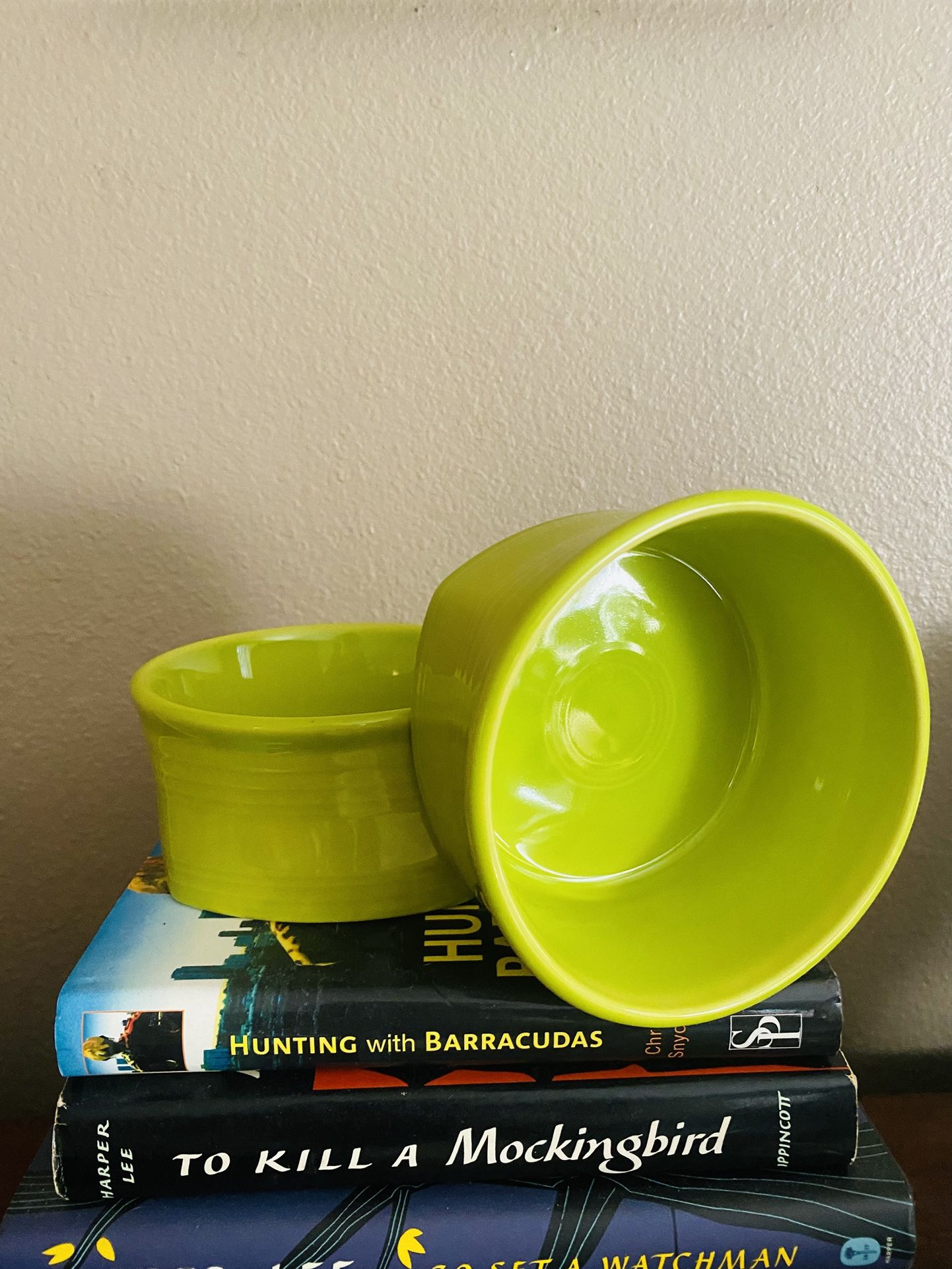 Fiestaware Lemongrass Square Bottom Cereal Bowls - Rare