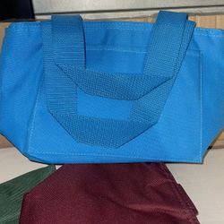 Lunch Size Tote Bags Various Colors 3 Each