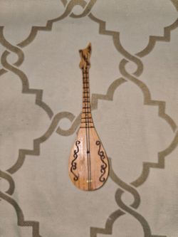Miniature Dombra Kazakh Wooden Instrument 2 Strings Souvenir Folk Decor 9.5 in