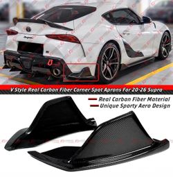 20-26 Toyota GR Supra V Style Carbon Fiber Rear Bumper Corner Spats