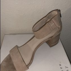 Nude/ Beige Block Heel