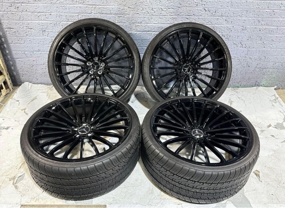22x9 22x10.5 MERCEDES BENZ WHEELS RIMS TIRES-WE FINANCE MAYBACH S550 S560 S580 S600 S63
