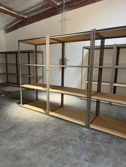 Industrial Racks 48 in W x 30 in D Used Heavy Duty Storage Shelving 4 Tier Stronger Than Homedepot Lowes And Costco Delivery Available