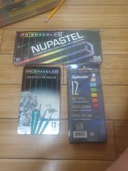Prismacolor firm pastels sketch pencils and alpha colorPrismacolor firm pastels Prisma pencils and alpha color so soft pastelsÂ