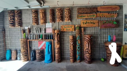 Tiki Statues Masks And Beach Signs Cast Stone Statuary and Spheres