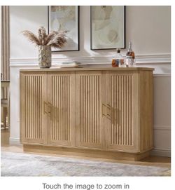 Modern side buffet cabinet with storage Oak new
