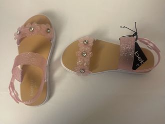 Brand new Girls light pink glitter sandals size 11/12 Kids
