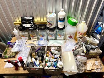 Large Resin Art Supplies Lot