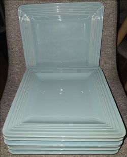 Laurie Gates Tiffany Blue Square Dinner Plates – Set of 7 | Beautiful Coastal/Farmhouse Style