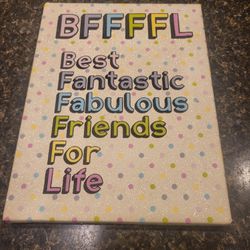 Best Friends for Life glitter canvas 7x9"