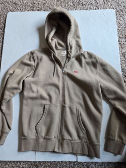 Beige unisex Levi's Zip-Up Hoodie Sweatshirt