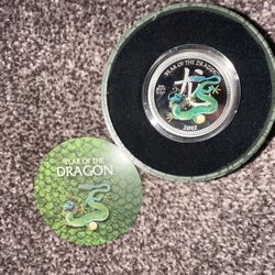 2012 NIUE $2 Year Of The Dagon 1/2 Ounce Silver Coin In Egg Case