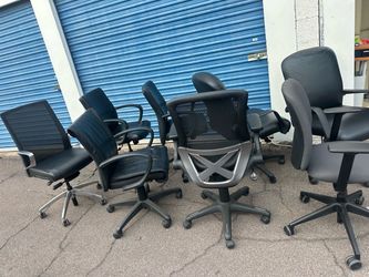 8 office chairs  desk commercial grade Steelcase Hon etc