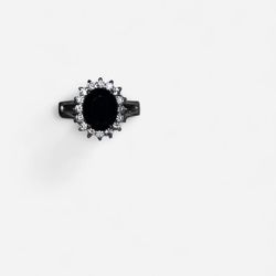 Black and Silver Ring