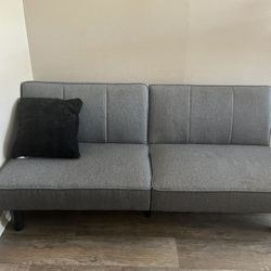 Gray Futon Sofa - Clean, Great Condition - Moving Sale