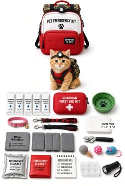 Premium Disaster Cat Survival Kit Go Bag