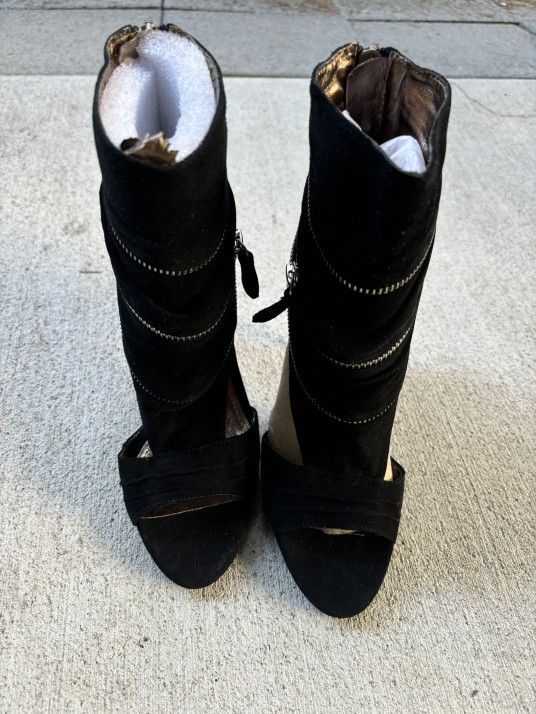 Envy Lucille Suede Peep-toe Heels US 5.5