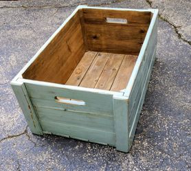 Rustic wood record crate