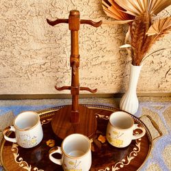 Vintage Cups And Cup Hanger
