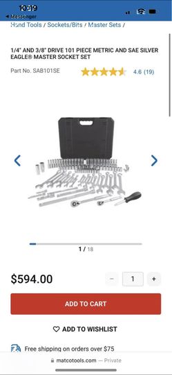 Tool Set 101 Piece Master Set Silver Eagle 