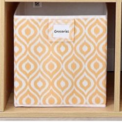 JS HOME Storage Cubes, 4-pack, Foldable Fabric Storage Cubes Boxes, Cube Storage Bins for Organizing, Cubes Basket Containers for Shelves, Grey, 11" x