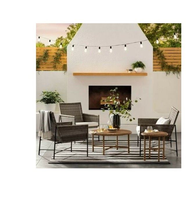 Wicker & Metal X Frame Patio Loveseat - Gray - Thresholdâ„¢ designed with Studio M