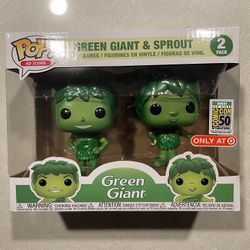 Green Giant & Sprout Metallic Funko Pop 2 Pack *MINT* 2019 SDCC Summer Convention Exclusive Debut Sticker San Diego Comic Con Ad Icons 2pk