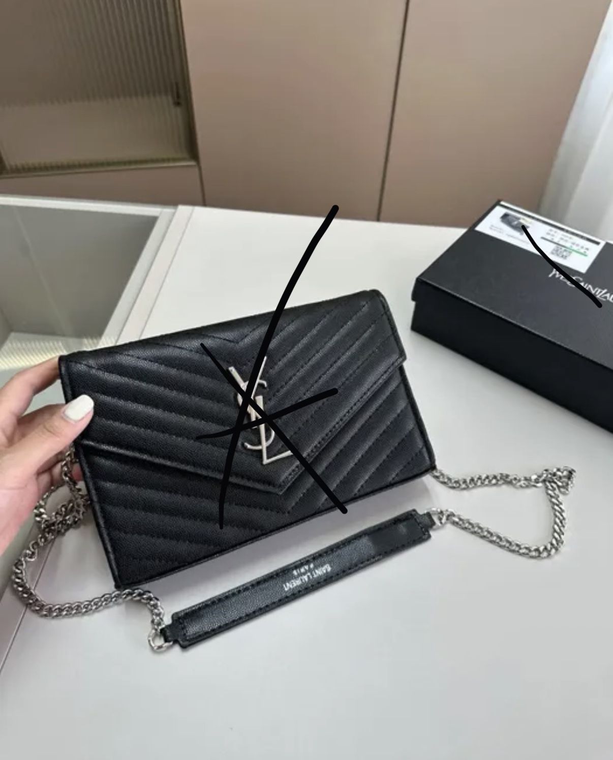 White And Silver Purse